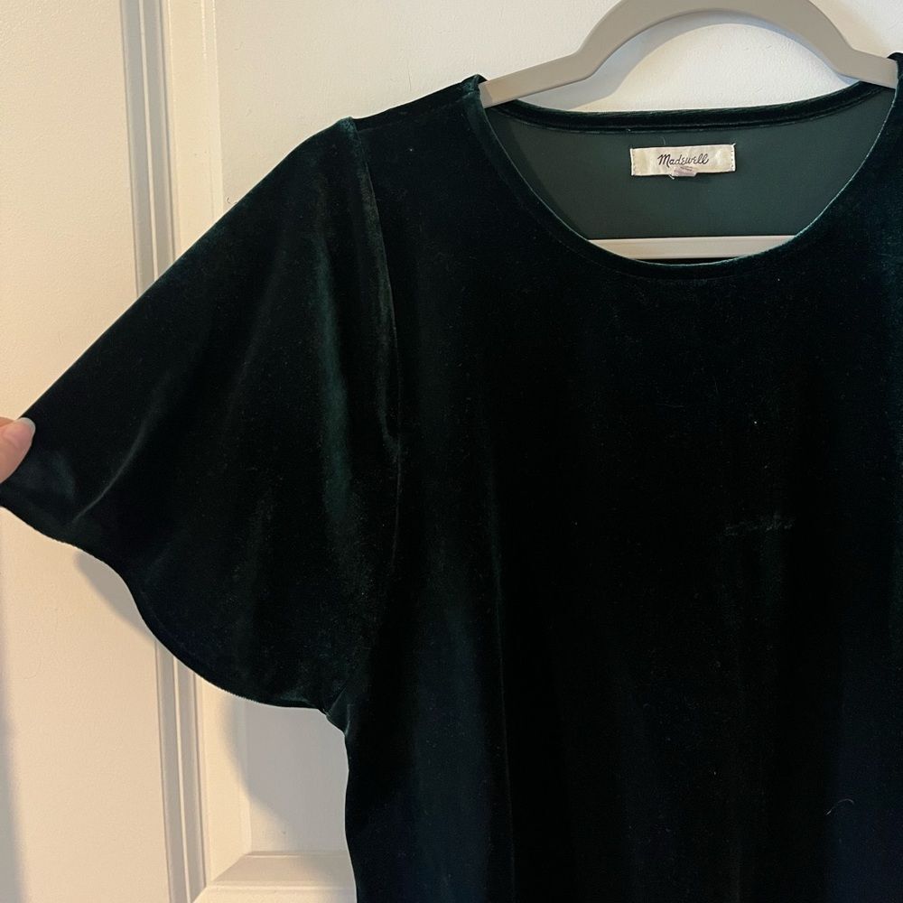 Madewell Velvet Butterfly Top in Smoky Spruce XS - Picture 6 of 9